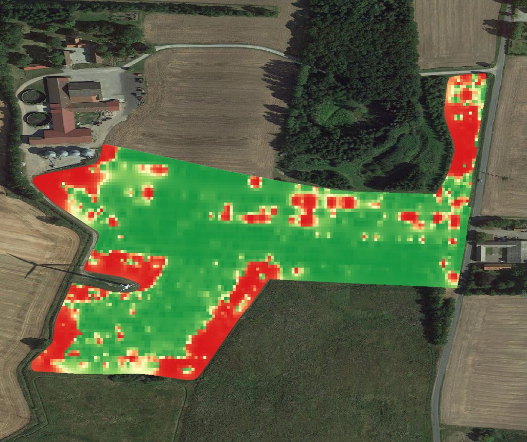 Field map generated from analysed images